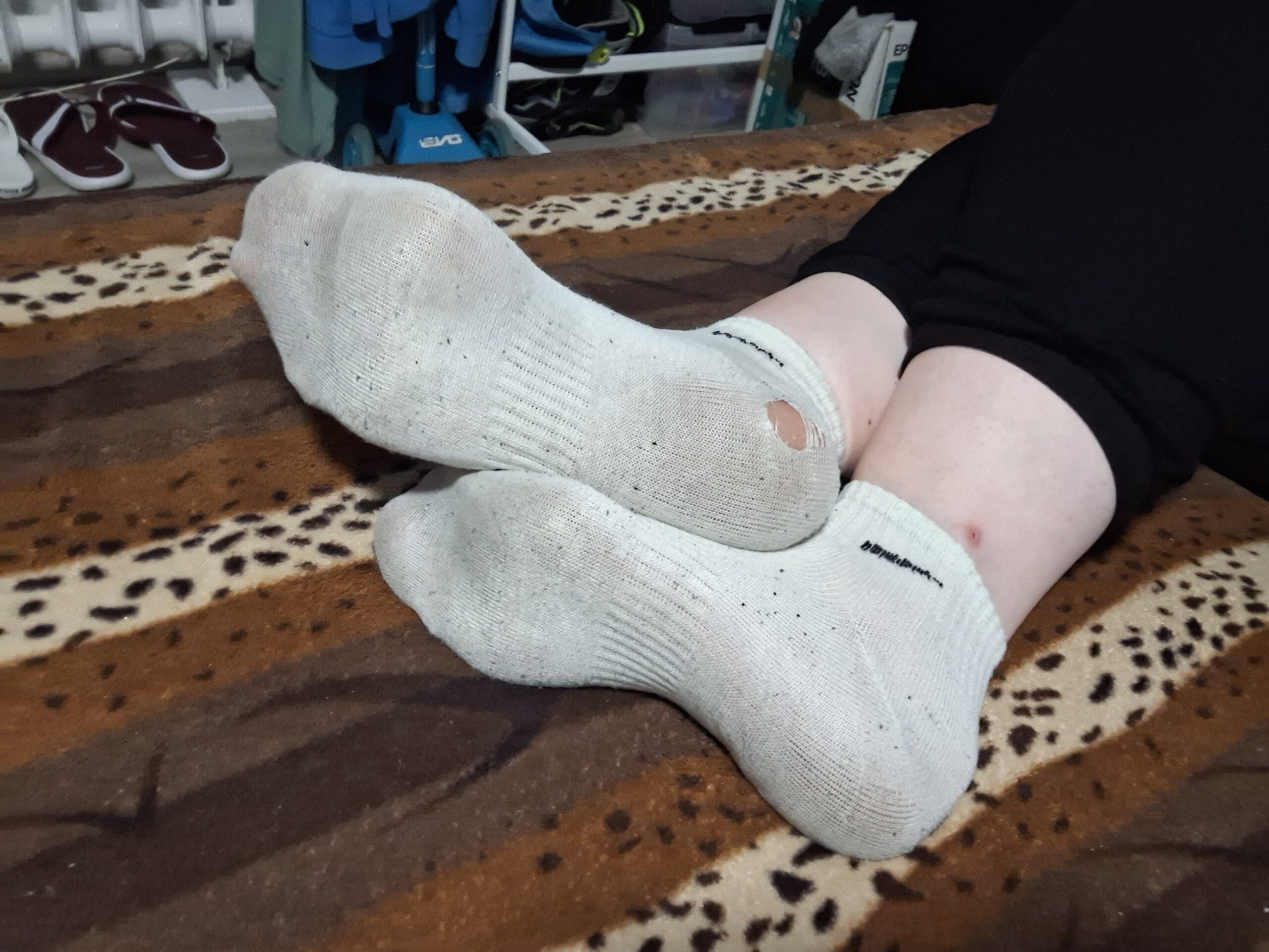 Weiße Sporthallen-Socken