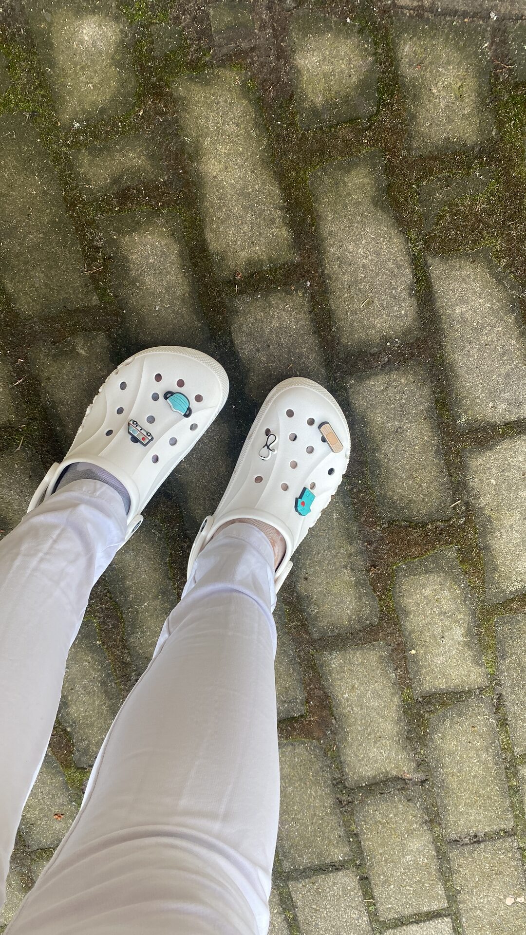 Socken als Krankenschwester ganzen Tag getragen