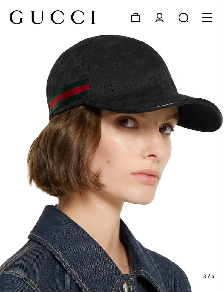 Original Gucci Cap Baseballkappe mit Webstreifen GG Logo Gr. L + Rechnung