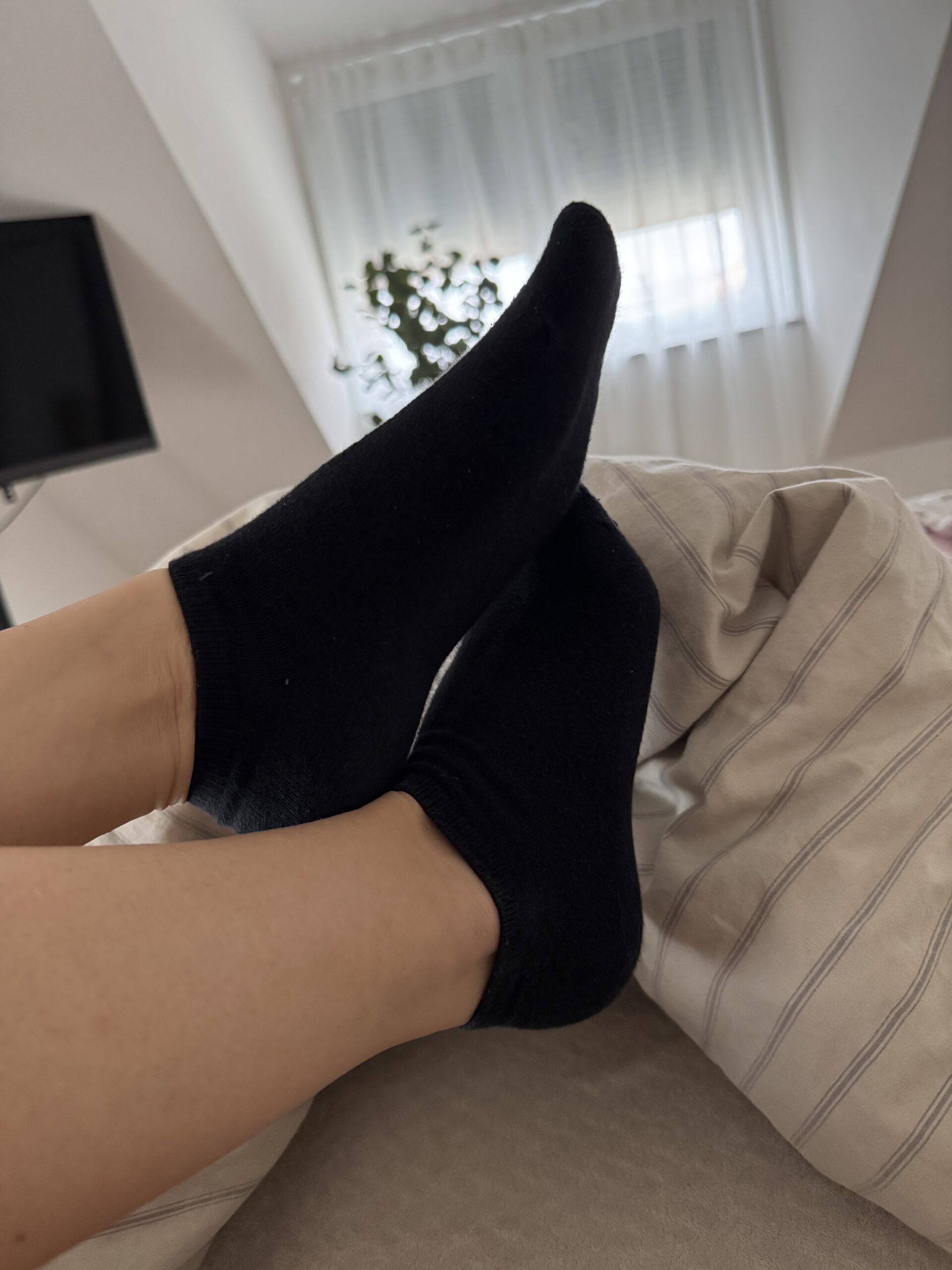 Getragene Socken schwarz