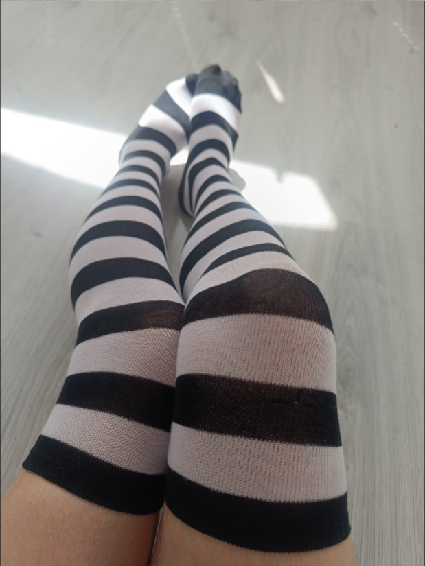 ✨Getragene Premium-Overknee Socken ✨ - Egirl 🎀🖤⛓️