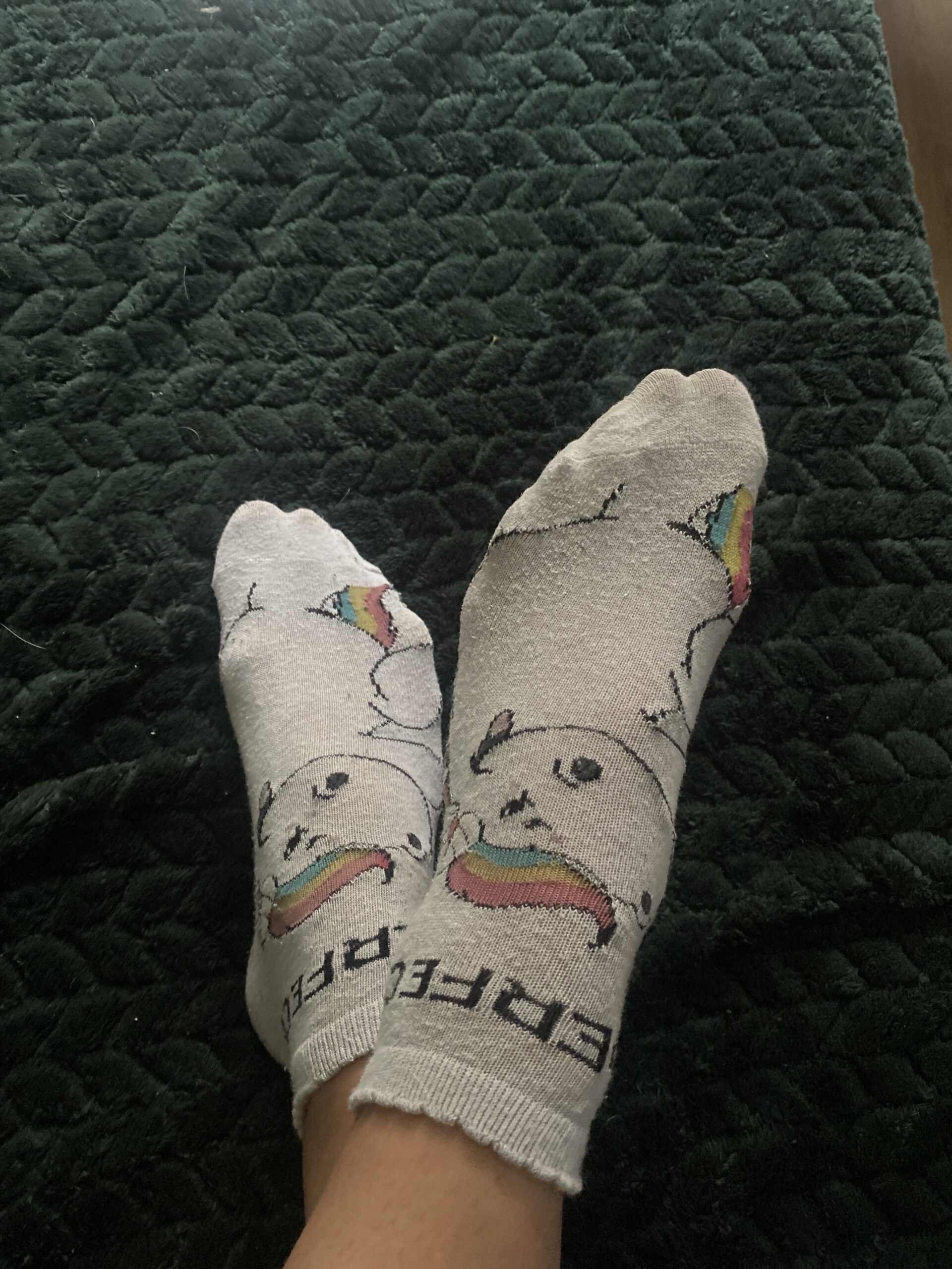 Graue Einhorn Socken